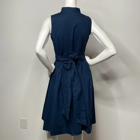 Eliza J Dark Blue Ruffle Front Fit & Flare Dress - Picture 6 of 7